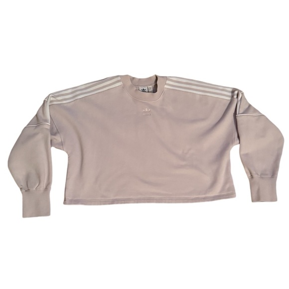 Adidas Cropped crew neck Purple Embossed Emblem - Picture 1 of 8